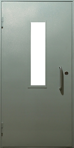 Однопольная техническая дверь со стеклом — 001