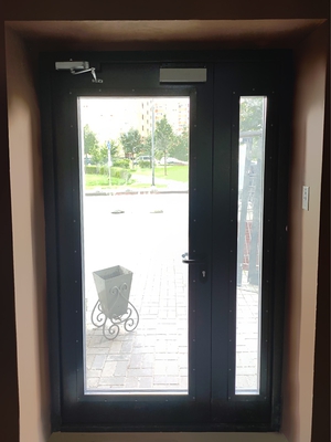 Дверь EIW на входе в подъезд, фото изнутри (пос. Коммунарка)