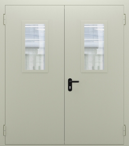 Двупольная дверь с МДФ и стеклом ДПМО 02/60 (EI 60) — №01 (NEW)