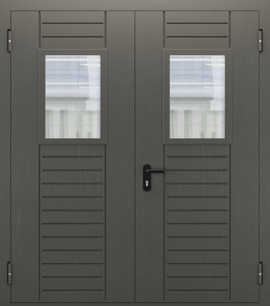 Двупольная дверь с МДФ и стеклом ДПМО 02/60 (EI 60) — №02 (NEW)