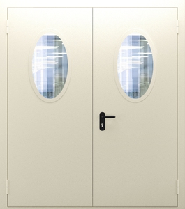 Двупольная дверь со стеклом ДПМО 02/60 (EI 60) — №01 (NEW)