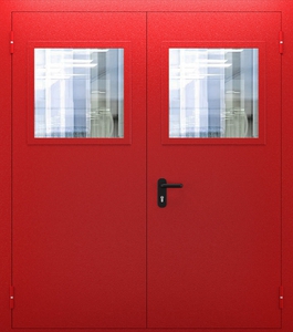 Двупольная дверь со стеклом ДПМО 02/60 (EI 60) — №02 (NEW)