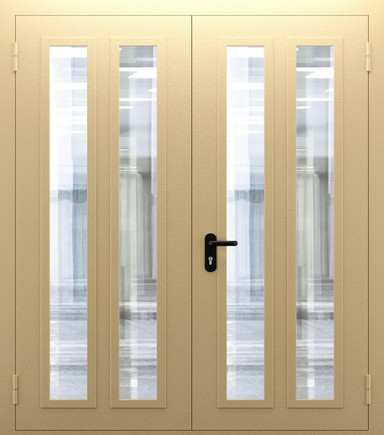 Двупольная противопожарная дверь со стеклом ДПМО 02/60 (EIW 60) — №01 (NEW)