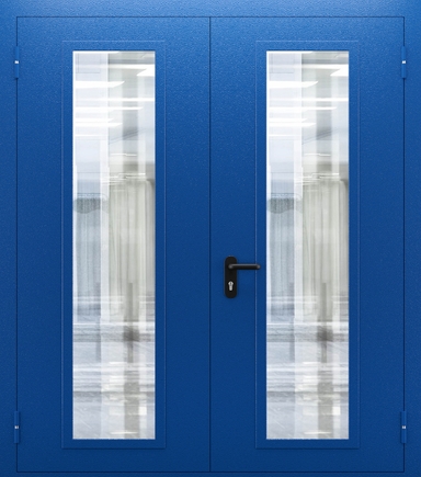Двупольная противопожарная дверь со стеклом ДПМО 02/60 (EIW 60) — №03 (NEW)