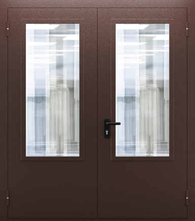 Двупольная противопожарная дверь со стеклом ДПМО 02/60 (EIW 60) — №07 (NEW)