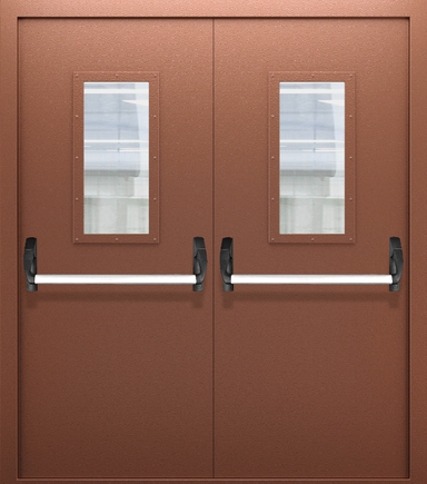 Двупольная дверь со стеклом и системой Антипаника ДПМО 02/60 (EI 60) — №04 (NEW)