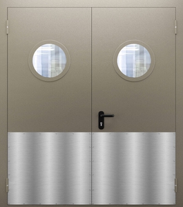 Двупольная дверь со стеклом и отбойником ДПМО 02/60 (EI 60) — №03 (NEW)