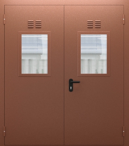 Двупольная дверь со стеклом и вентиляцией ДПМО 02/60 (EI 60) — №08 (NEW)