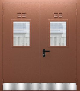 Двупольная дверь со стеклом, отбойником и вентиляцией ДПМО 01/60 (EI 60) — №01 (NEW)