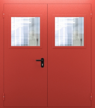 Двупольная противопожарная дымогазонепроницаемая дверь со стеклом ДПМО 02/60 (EIS 60) — №02 (NEW)