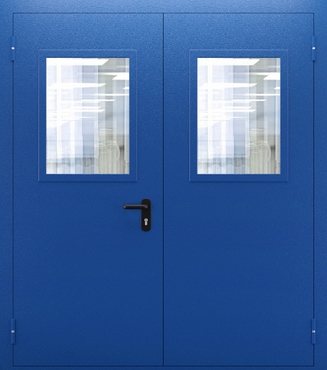 Двупольная противопожарная дымогазонепроницаемая дверь со стеклом ДПМО 02/60 (EIS 60) — №03 (NEW)