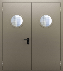 Двупольная дымогазонепроницаемая дверь со стеклом ДПМО 02/60 (EIS 60) — №04 (NEW)