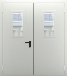 Двупольная дымогазонепроницаемая дверь со стеклом ДПМО 02/60 (EIS 60) — №05 (NEW)