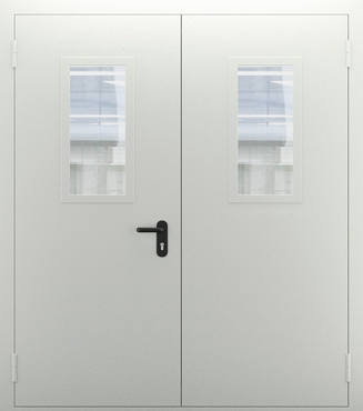 Двупольная противопожарная дымогазонепроницаемая дверь со стеклом ДПМО 02/60 (EIS 60) — №05 (NEW)