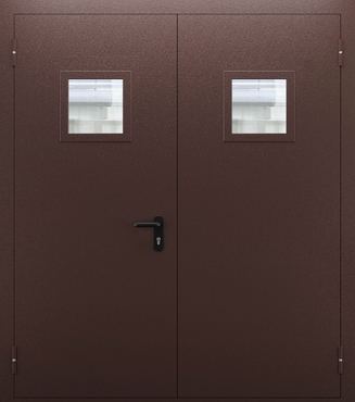 Двупольная дымогазонепроницаемая дверь со стеклом ДПМО 02/60 (EIS 60) — №07 (NEW)