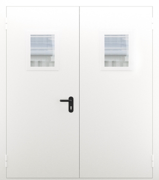 Двупольная противопожарная дымогазонепроницаемая дверь со стеклом ДПМО 02/60 (EIS 60) — №08 (NEW)