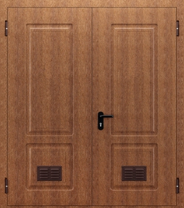 Двупольная глухая дверь с МДФ и вентиляцией ДПМ 02/60 (EI 60) — №02 (NEW)