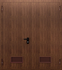 Двупольная глухая дверь с МДФ и вентиляцией ДПМ 02/60 (EI 60) — №03 (NEW)