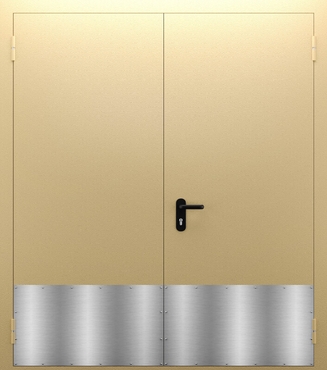 Двупольная глухая противопожарная дверь с отбойником ДПМ 02/60 (EI 60) — №01 (NEW)