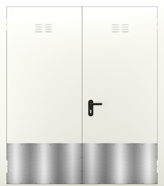 Двупольная глухая противопожарная дверь с отбойником и вентиляцией ДПМ 02/60 (EI 60) — №01 (NEW)