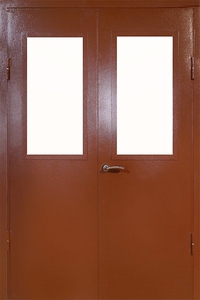 Двупольная техническая дверь с двойным стеклопакетом — 001