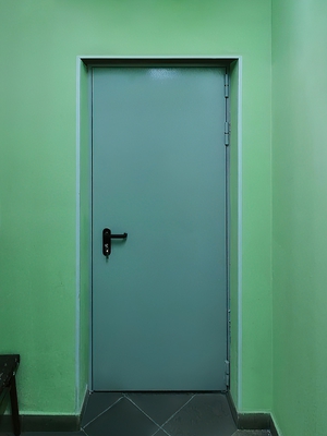 Однопольная дверь на пожарном выходе (ул. Демьяна Бедного, 4)