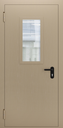 Однопольная противопожарная дверь с МДФ и стеклом ДПМО 01/60 (EI 60) — №01 (NEW)