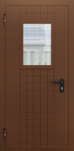 Однопольная противопожарная дверь с МДФ и стеклом ДПМО 01/60 (EI 60) — №02 (NEW)