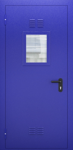 Однопольная противопожарная дверь со стеклом и вентиляцией ДПМО 01/60 (EI 60) — №07 (NEW)