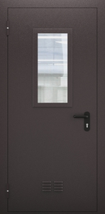 Однопольная дверь со стеклом и вентиляцией ДПМО 01/60 (EI 60) — №08 (NEW)