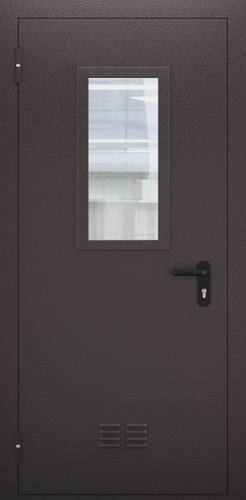 Однопольная противопожарная дверь со стеклом и вентиляцией ДПМО 01/60 (EI 60) — №08 (NEW)