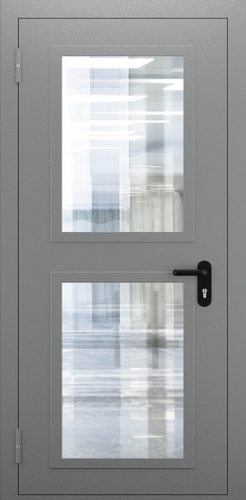 Однопольная противопожарная дверь со стеклом с импостом ДПМО 01/60 (EIW 60) — №04 (NEW)