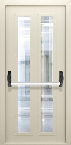 Однопольная противопожарная дверь со стеклом и системой Антипаника ДПМО 01/60 (EIW 60) — №01 (NEW)