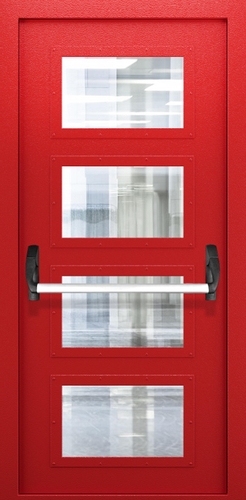 Однопольная дверь со стеклом и системой Антипаника ДПМО 01/60 (EIW 60) — №02 (NEW)