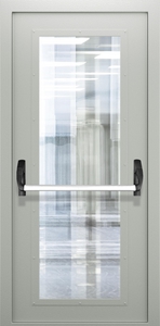 Однопольная дверь со стеклом и системой Антипаника ДПМО 01/60 (EIW 60) — №05 (NEW)