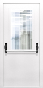 Однопольная дверь со стеклом и системой Антипаника ДПМО 01/60 (EIW 60) — №08 (NEW)
