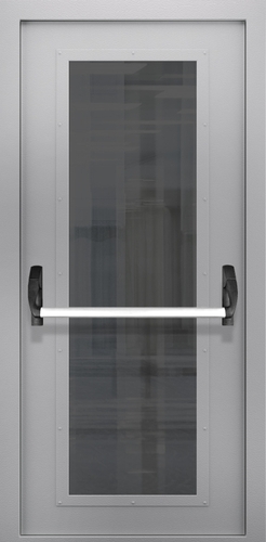 Однопольная дверь со стеклом и системой Антипаника ДПМО 01/60 (EIW 60) — №09 (NEW)