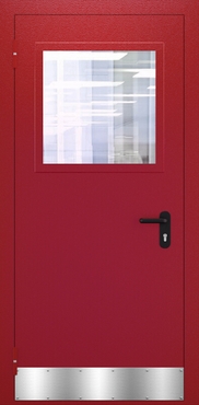 Однопольная противопожарная дверь со стеклом и отбойником ДПМО 01/60 (EI 60) — №02 (NEW)