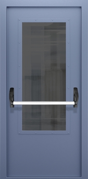 Однопольная противопожарная дверь со стеклом и системой Антипаника ДПМО 01/60 (EIW 60) — №10 (NEW)