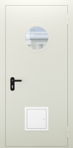 Однопольная дверь со стеклом и стыковочным узлом ДПМО 01/60 (EI 60) — №04 (NEW)