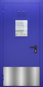 Однопольная дверь со стеклом, отбойником и вентиляцией ДПМО 01/60 (EI 60) — №01 (NEW)