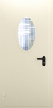 Однопольная противопожарная дымогазонепроницаемая дверь с овальным стеклом ДПМО 01/60 (EIS 60) — №01 (NEW)