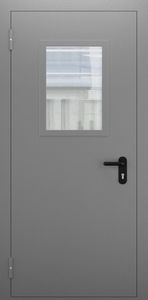 Однопольная дымогазонепроницаемая дверь со стеклом ДПМО 01/60 (EIS 60) — №04 (NEW)