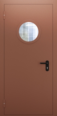Однопольная противопожарная дымогазонепроницаемая дверь с круглым стеклом ДПМО 01/60 (EIS 60) — №06 (NEW)