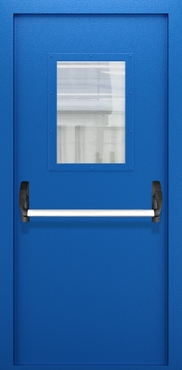 Однопольная противопожарная дымогазонепроницаемая дверь со стеклом и системой Антипаника ДПМО 02/60 (EISW 60) — №07 (NEW)
