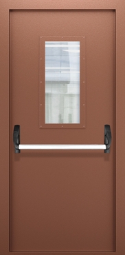 Однопольная дымогазонепроницаемая дверь со стеклом и системой Антипаника ДПМО 02/60 (EISW 60) — №08 (NEW)