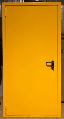 Желтая однопольная противопожарная дверь