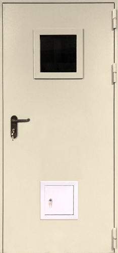 Однопольная остекленная противопожарная дверь со стыковочным узлом ДПМО 01/90 (EI 90) — 003