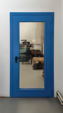 Огнеупорная дверь EIW 60 синего цвета