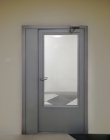 Серая дверь EIW 60 со стеклопакетом более 25% площади полотна